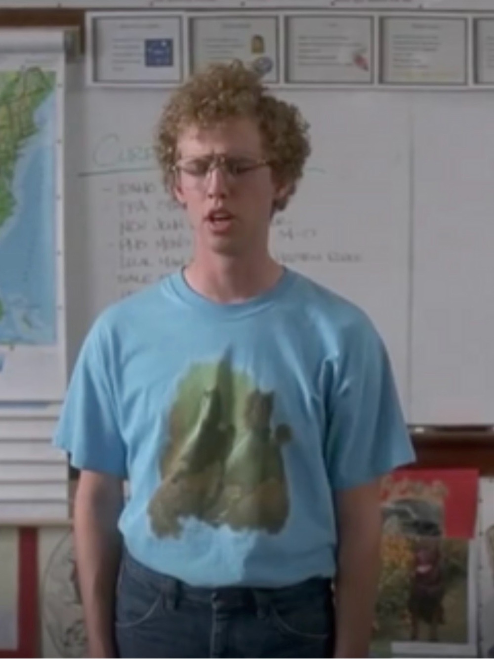 Gildan Napoleon Dynamite Horse Tee Light Blue Crewneck - Medium - NWOT